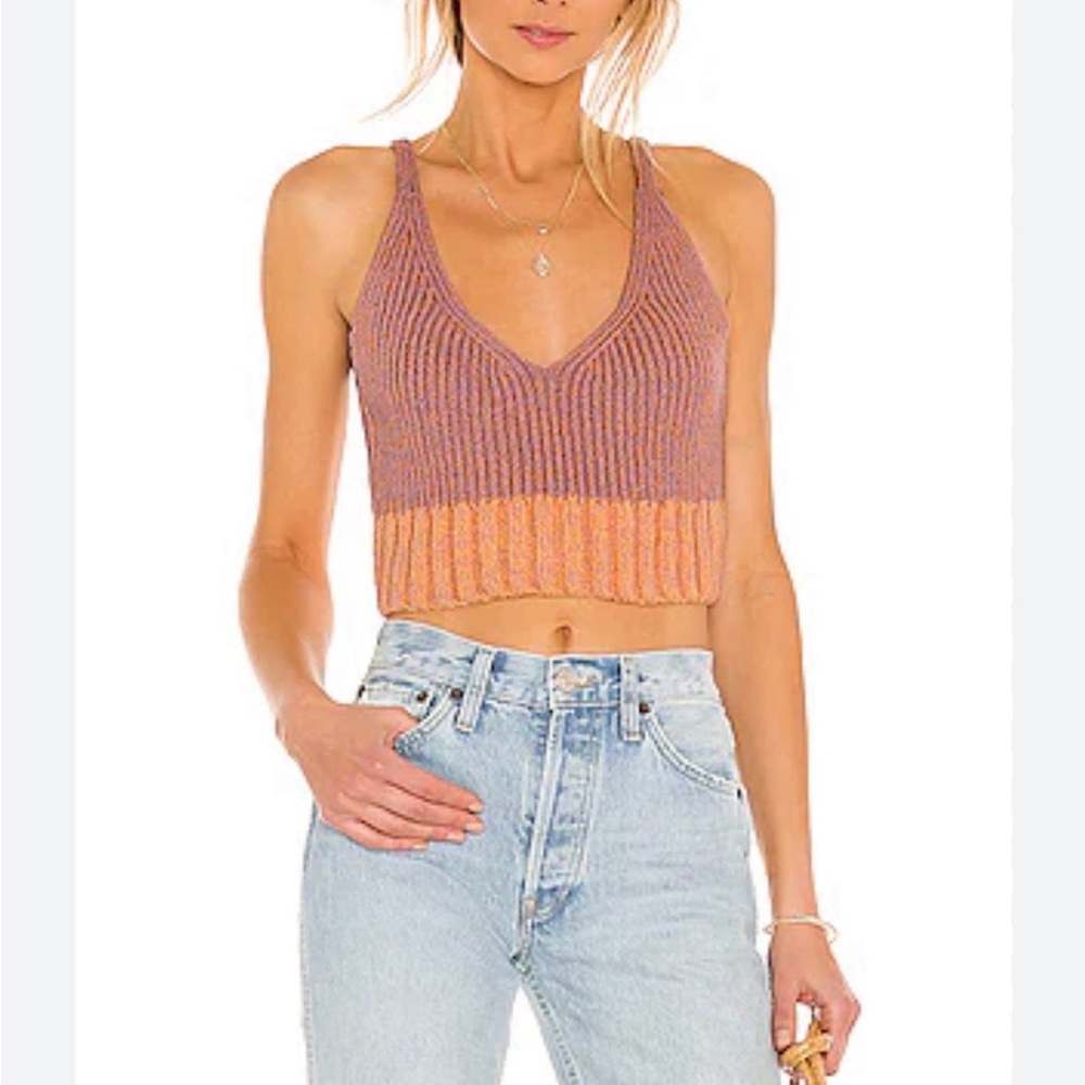 Here all Day Brami in Mauve Combo Knit Crop Top